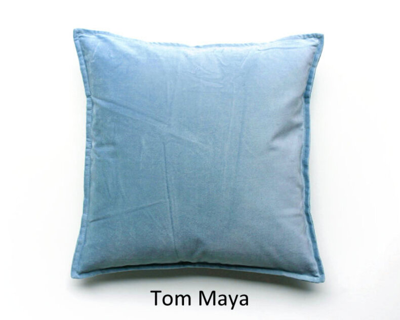 Tom velvet cushion cover blue & green colours