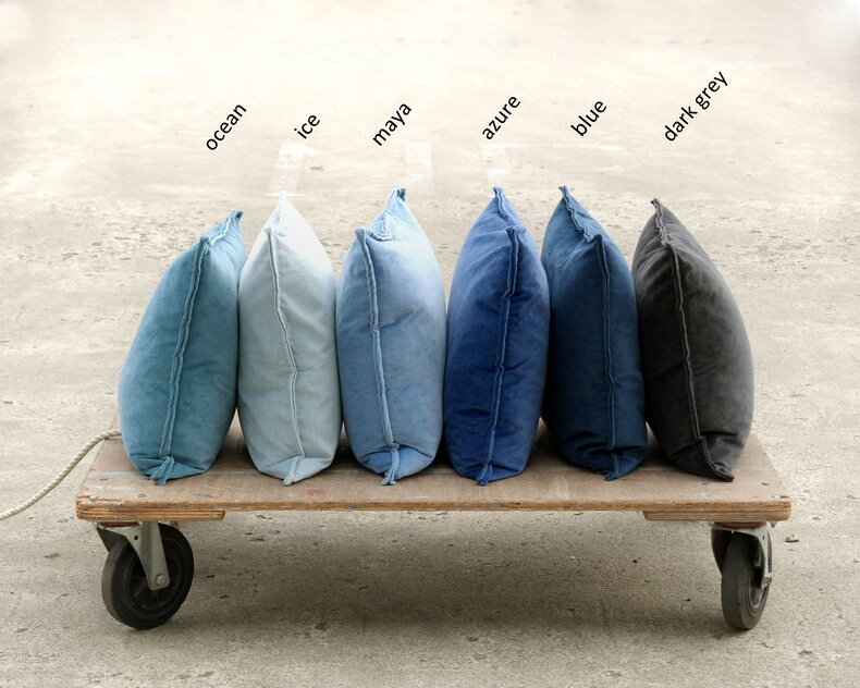 Tom fluwelen kussen hoes blauwe & groene kleuren