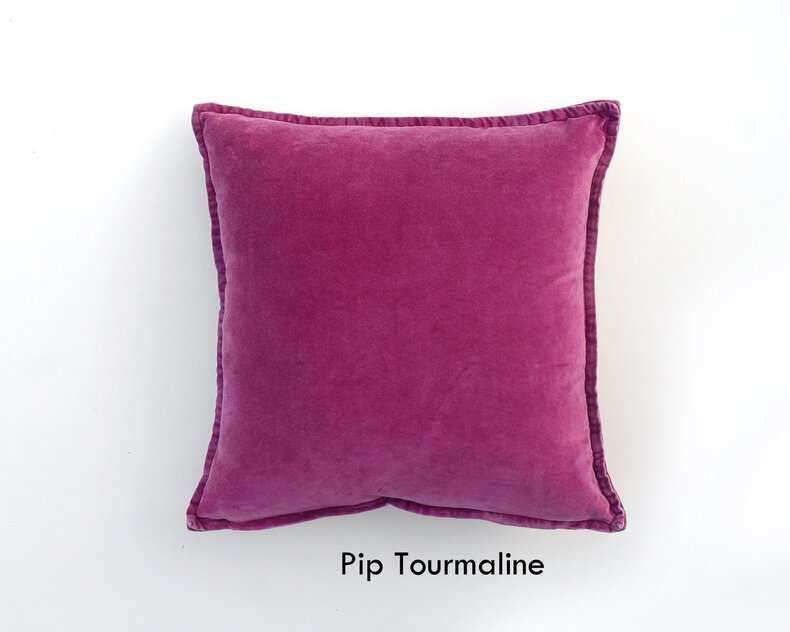 Pip Stonewashed fluwelen kussens - groen & paars