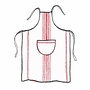 Lou neck apron  with classic central stripe, half-round pocket and (96×102 cm)
