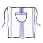Lou striped waist apron – classic central stripe (103×71 cm) 100% cotton