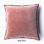 Pip velvet cushion pink & orange – stonewashed cotton velvet