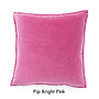 Pip fluwelen kussen roze & oranje – stonewashed katoen fluweel