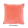 Pip velvet cushion pink & orange – stonewashed cotton velvet