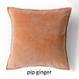 Pip fluwelen kussen roze & oranje – stonewashed katoen fluweel
