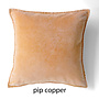 Pip velvet cushion pink & orange – stonewashed cotton velvet