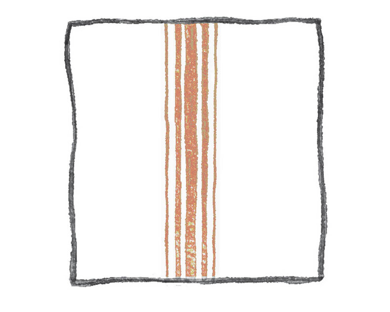 Lou napkins (set of 4) – table linen with classic central stripe in cotton with linen texture (50×50 cm)