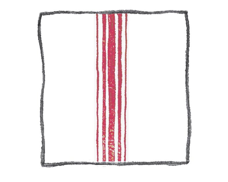 Lou napkins (set of 4) – table linen with classic central stripe in cotton with linen texture (50×50 cm)