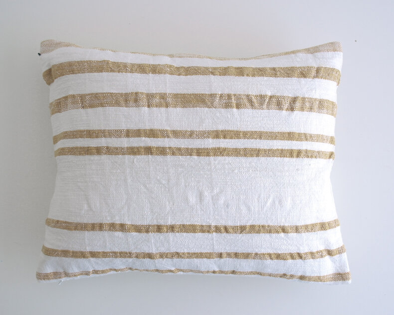 striped cushion - summery cushion in natural colors