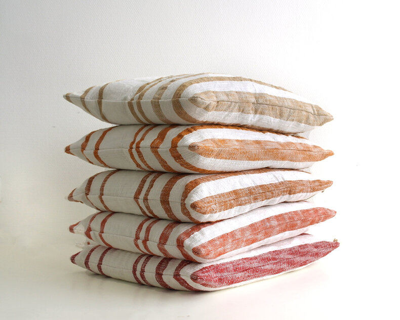 striped cushion - summery cushion in natural colors