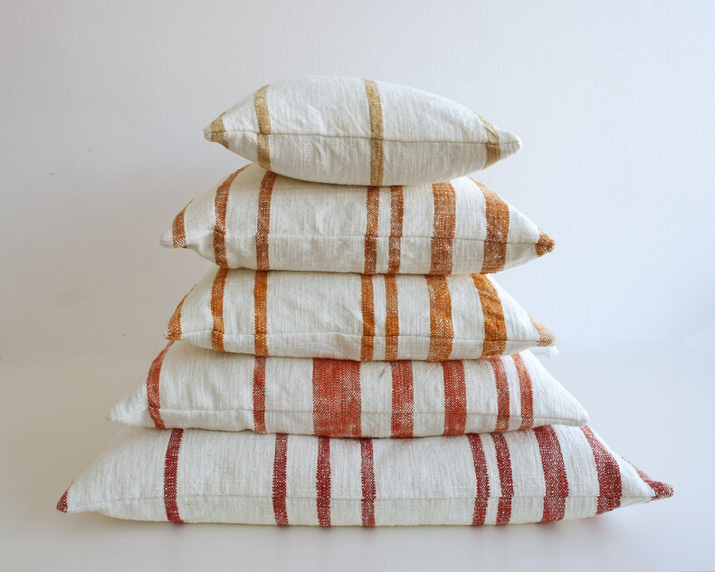 striped cushion - summery cushion in natural colors