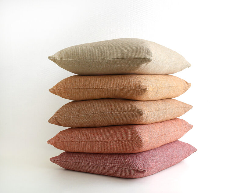 Finn solid chambray cotton cushion – melange fabric in 7 natural colours, designed to match the striped Jax collection