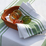Lou napkins (set of 4) – table linen with classic central stripe in cotton with linen texture (50×50 cm)