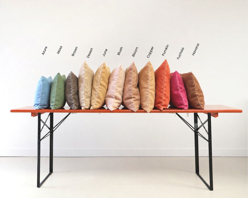 Lucca Stonewashed Cushion – soft cotton in 11 colours and 4 sizes