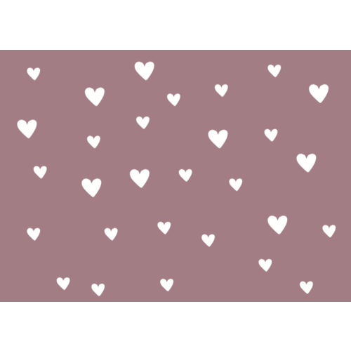 Jut & Julie Ansichtkaart oud roze met Hartjes Jut & Julie Ansichtkaart oud roze met Hartjes