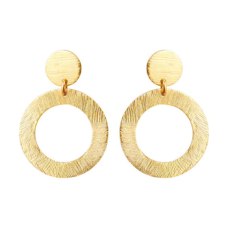 NOX Amsterdam NOX single round mat gouden oorbellen