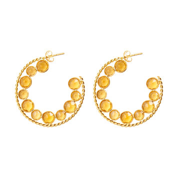 NOX Amsterdam Lovely hoop geel gouden oorbellen