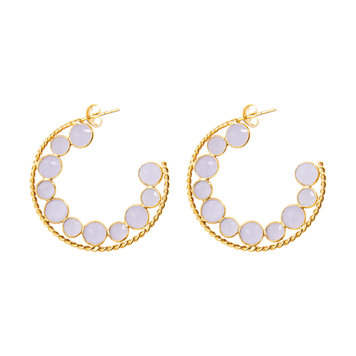 NOX Amsterdam Lovely hoop lavendel blauwe oorbellen