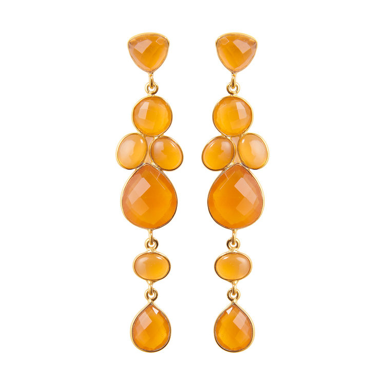 NOX Amsterdam NOX victorian oranje chalcedoon oorbellen