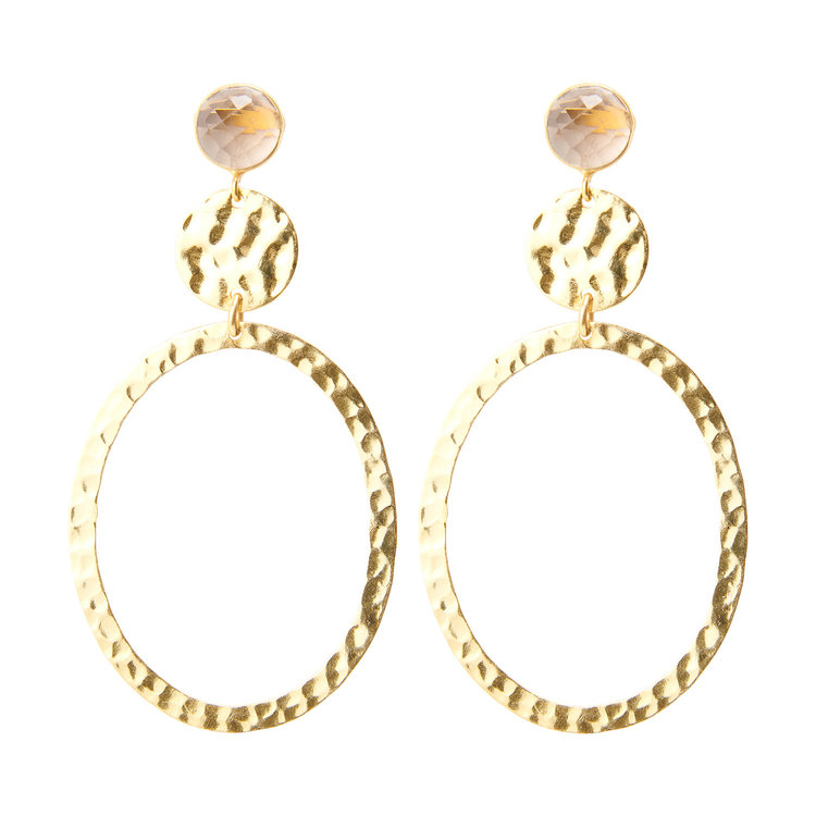 NOX Amsterdam NOX colored statement smokey gehamerde oorbellen