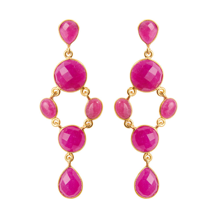 NOX Amsterdam Antic glamour fuchsia oorbellen