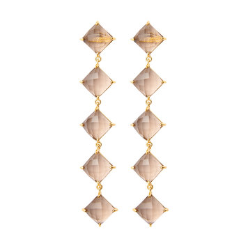 NOX Amsterdam Diamondfall 5 stones smokey oorbellen
