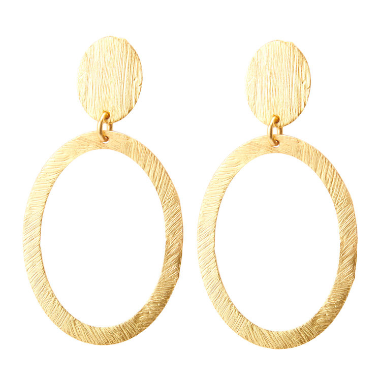 NOX Amsterdam NOX big oval mat gouden oorbellen