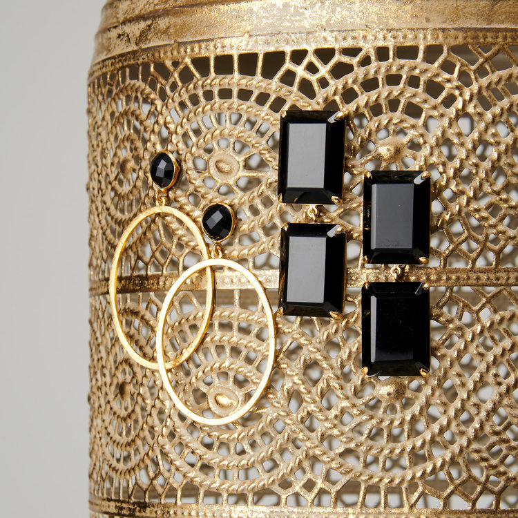 NOX Amsterdam NOX double brick grijs chalcedoon oorbellen