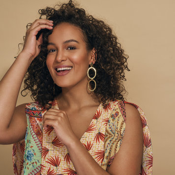 NOX Amsterdam Double oval hammered earrings