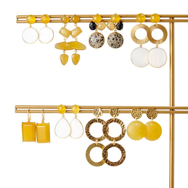 NOX Amsterdam NOX double round gehamerde gouden oorbellen