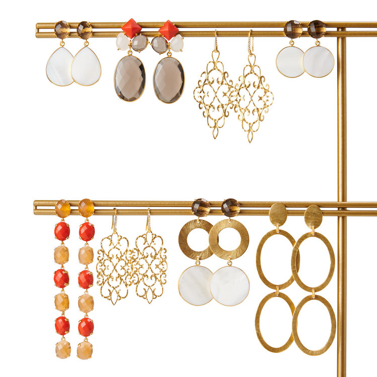 NOX Amsterdam NOX just impressive oval smokey, wit & oranje oorbellen