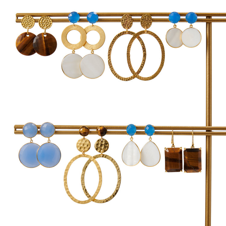 NOX Amsterdam NOX big oval gehamerde gouden oorbellen