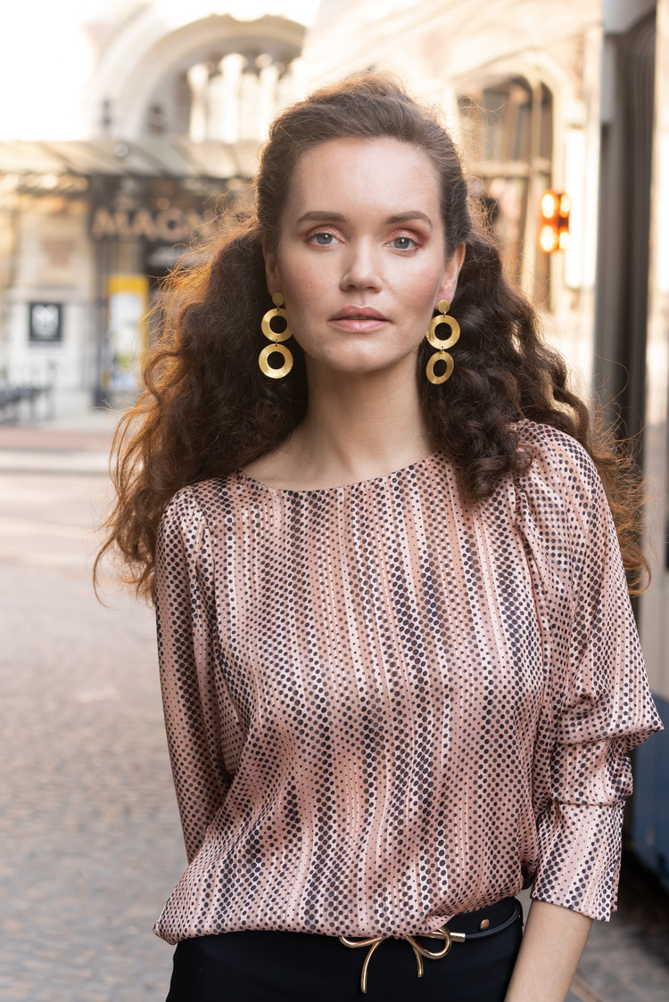 NOX Amsterdam NOX double round matte gouden oorbellen