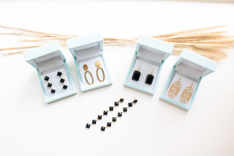 NOX Amsterdam NOX single brick zwarte oorbellen