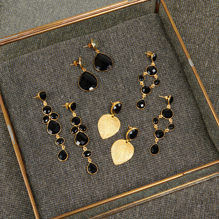 NOX Amsterdam NOX double drop labradorite & black