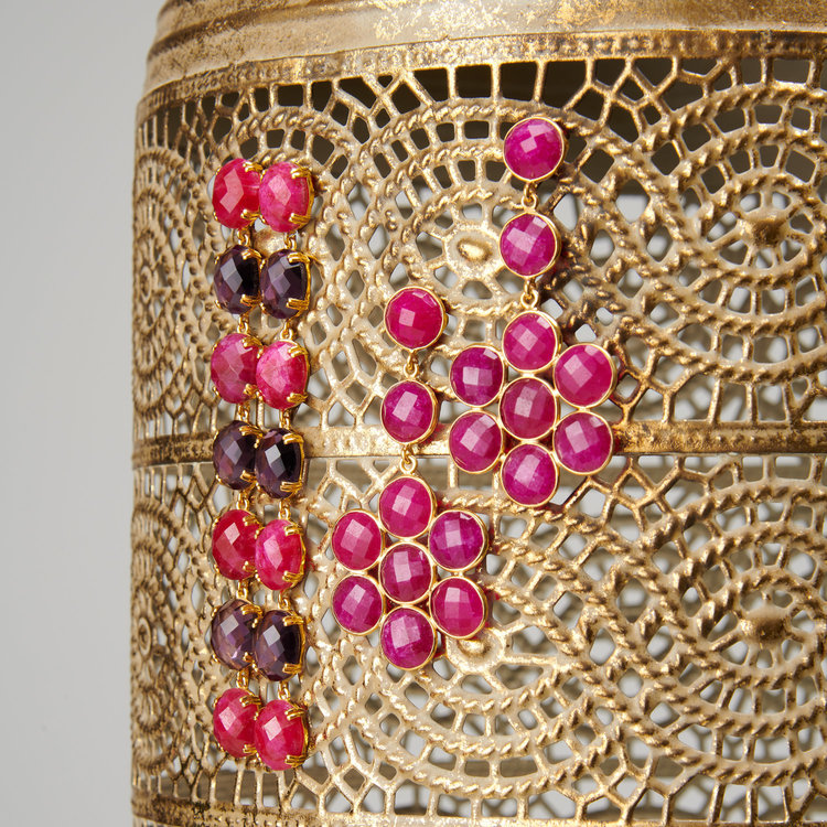 NOX Amsterdam NOX multicolor fuchsia & paars oorbellen