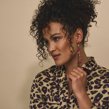 NOX Amsterdam Multicolor long fuchsia & yellow gold