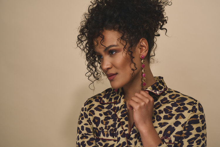 NOX Amsterdam NOX multicolor long fuchsia & yellow gold