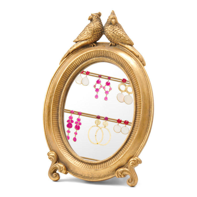 NOX Amsterdam NOX big double round mother of pearl fuchsia oorbellen