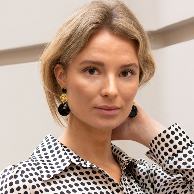 NOX Amsterdam NOX colored statement lemon gold earrings