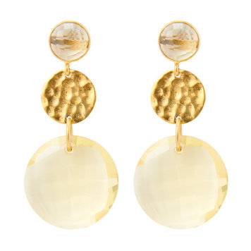 NOX Amsterdam Colored statement lemon goud earrings
