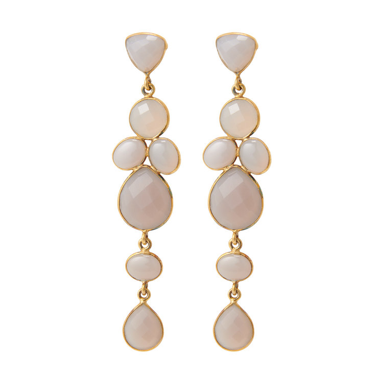 NOX Amsterdam NOX victorian grijs chalcedoon oorbellen