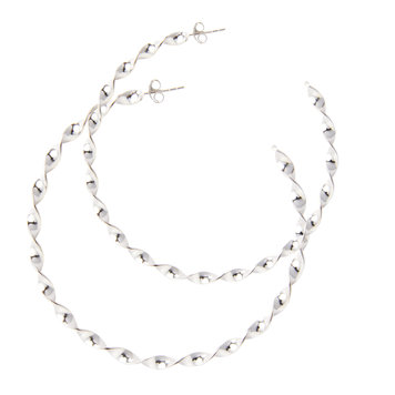 NOX Amsterdam Twisted hoops large silver earrings
