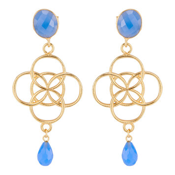 Essence of life double stone blue chalcedony