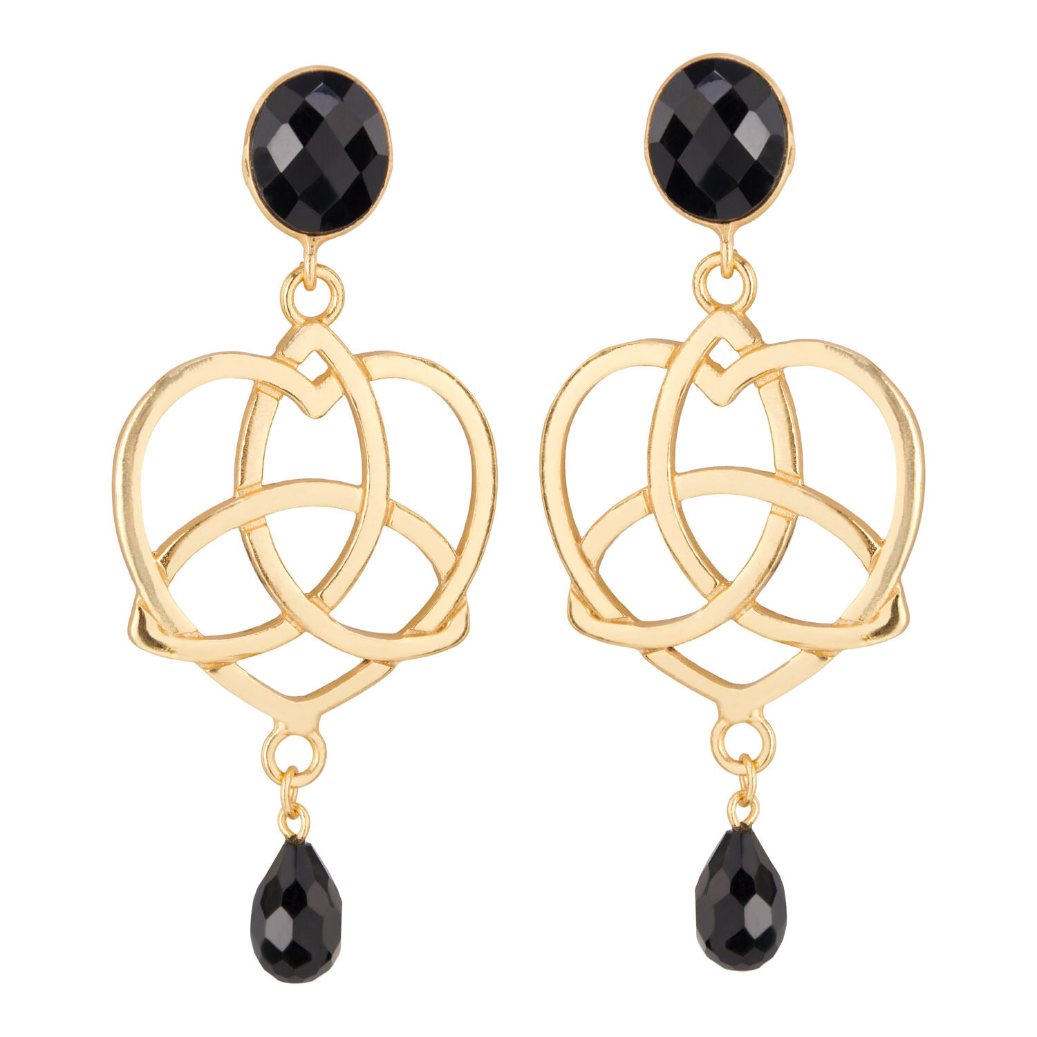 Long Onyx Celtic Top Earrings Long Onyx Celtic Top Earrings
