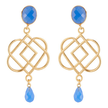 Essence of love double stone blue chalcedony