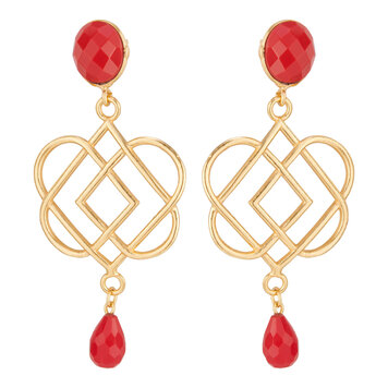 Essence of love double stone red coral
