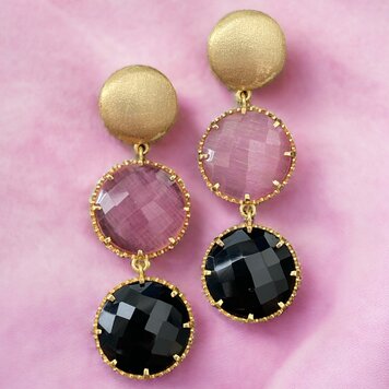 Monalisa double round pink & black