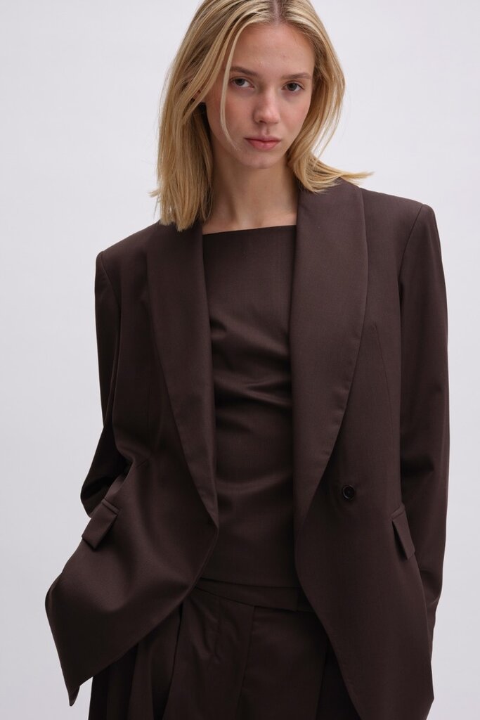 Remain Blazer Remain Double breasted dark brown/black coffee