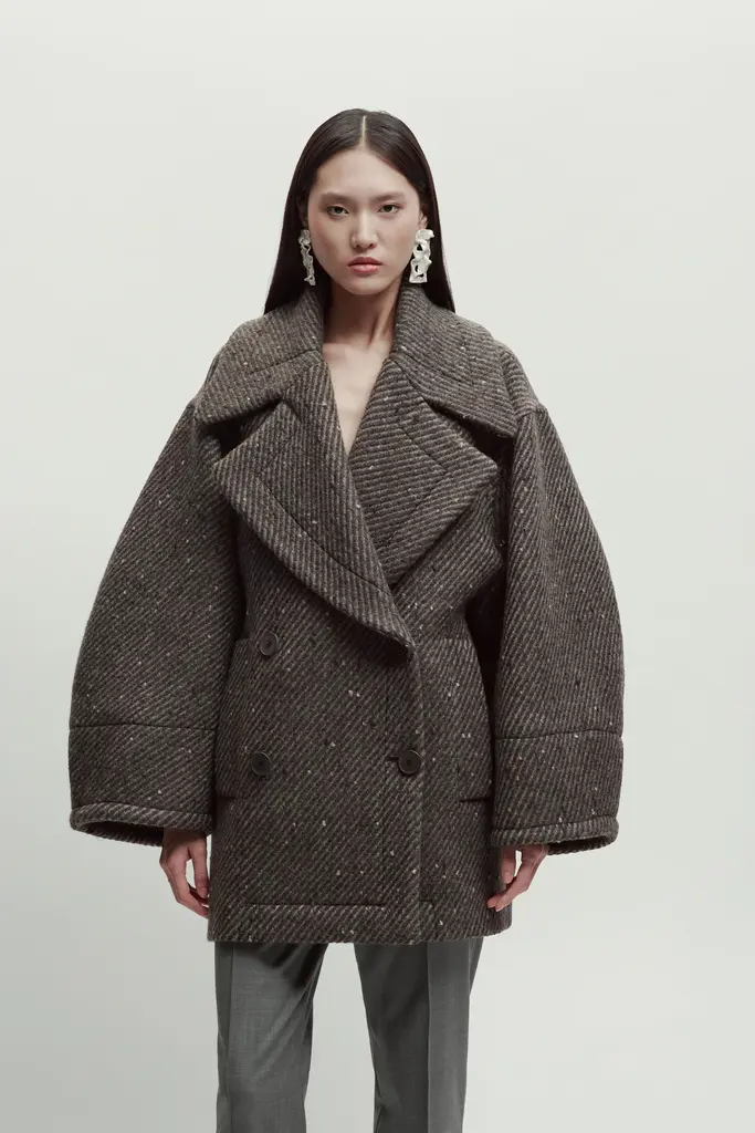Erika Cavallini Coat Erika Cavallini P6WN01 brown wool